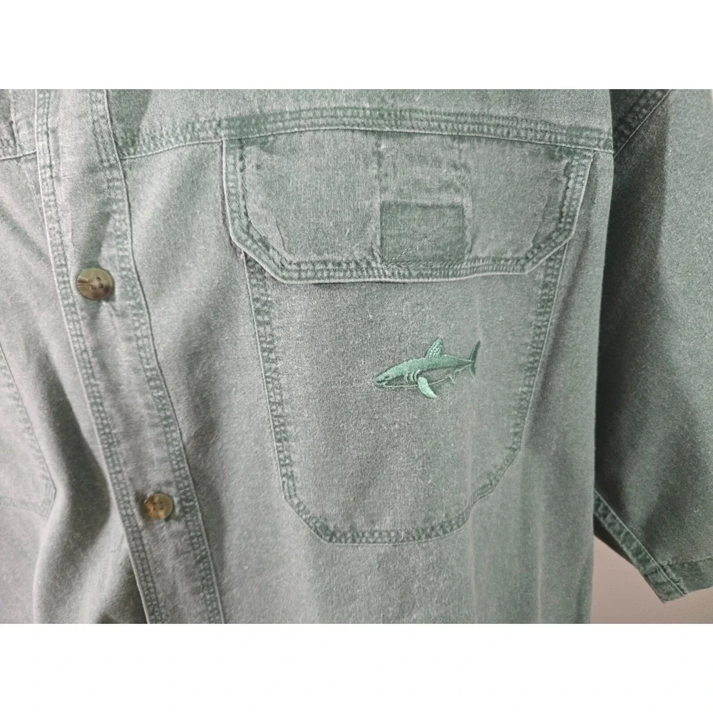 Against the‎ Elements Mens Button Down Up Short Sleeve Shirt Green Size 2XL